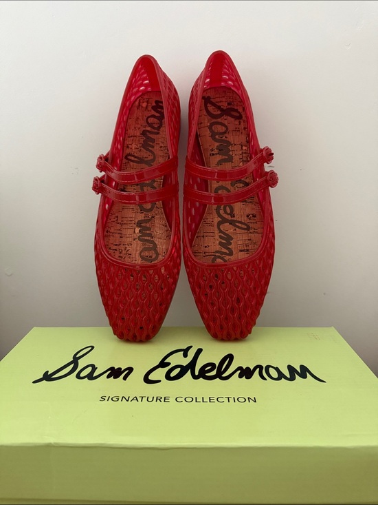 Sam Edelman Shoes - Sam Edelman Red Dual-Strap Jelly Mary Janes